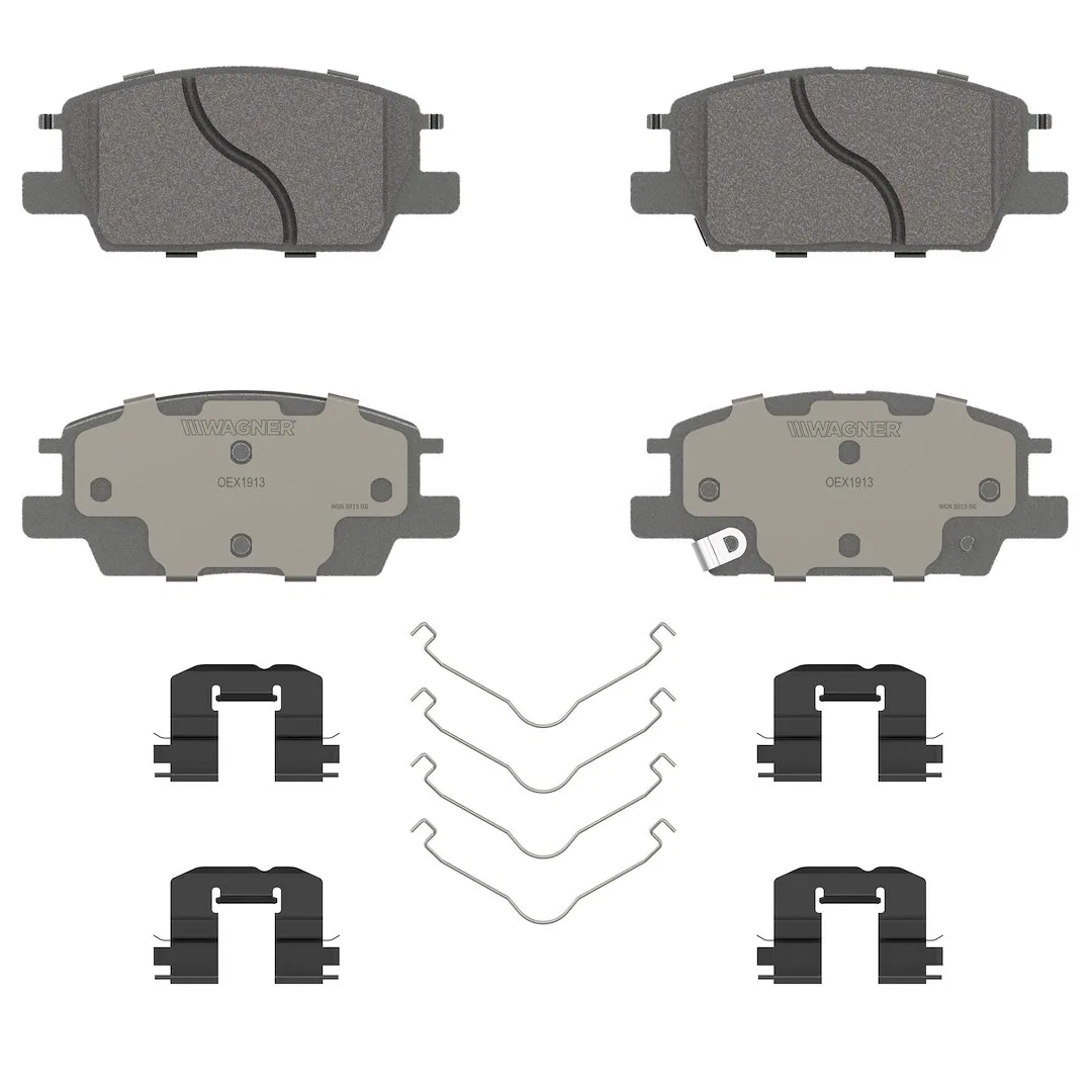 OEX1913 – WAGNER BRAKE Brake Pad, FMSI Number D1913-9144 Ceramic Set Of 4 With Mounting Hardware